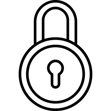 Kilit simgesi. beyaz arkaplanda izole edilmiş web tasarımı için ana hat kilit vektör simgesi