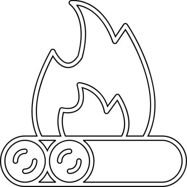 Bir ateşin çizgi film ikonunun vektör çizimi