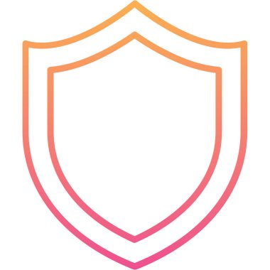 kalkan vektörü ince çizgi simgesi.