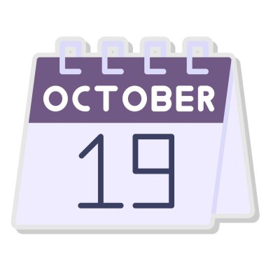 Beyaz arkaplanda takvim. Ekim 10, gün ve resim. vektör.