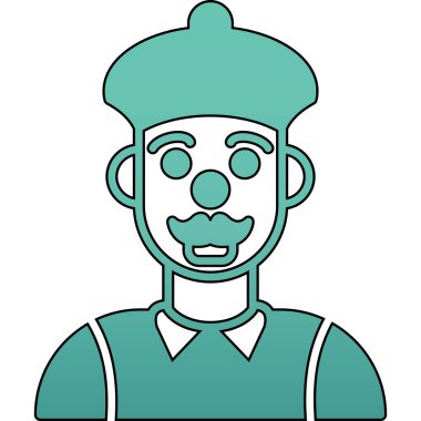 Palyaço simgesi, vektör illüstrasyonu basit tasarım