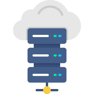 veri depolama bulutu simgesi düz biçiminde