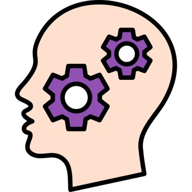 Beyin vites başlığı simgesi - ana hatlar biçiminde