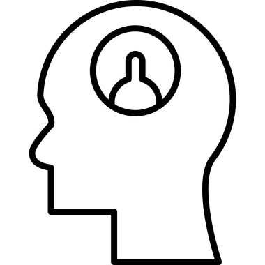 Beyin simgesi, anahat stili ile insan kafası