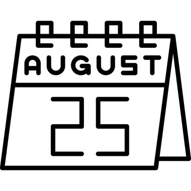 takvim Ağustos simgesi tasarımı