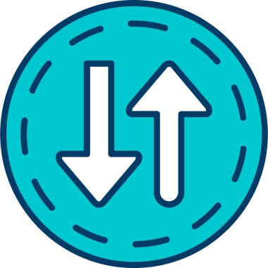 Okun yönü simgesi doldurulmuş - taslak biçimi