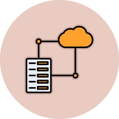 Bulut hesaplama. Bulut ağının basit illüstrasyon simgesi