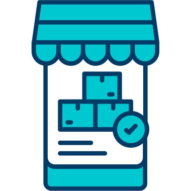 Alışveriş. Web simgesi vektör illüstrasyonu