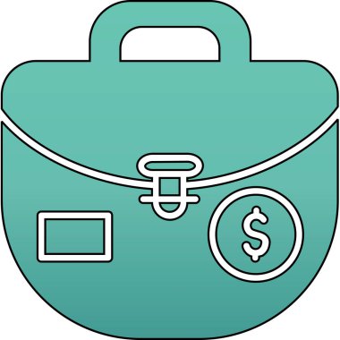 çanta para simgesi renk ana hatları vektörü