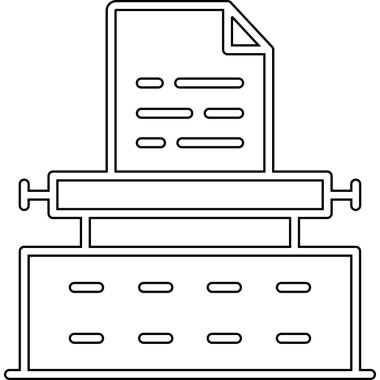 Yazıcı simgesi. Yazıcı vektör simgesi web için anahat çizimi