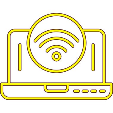 wifi sinyal ile dizüstü bilgisayar