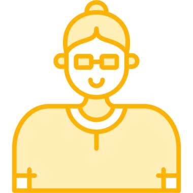 avatar kadın kişi simgesi düz stil