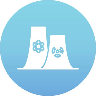 Nükleer ve güç ikonunun vektör çizimi. Nükleer enerji stoku için nükleer element nükleer ve nükleer güç sembolü.