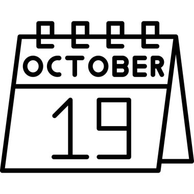 Takvim çizgisi simgesi tasarımı, vektör illüstrasyonu