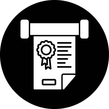 Sertifika ikonu vektör illüstrasyonu