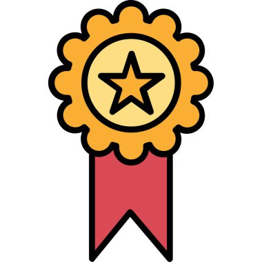 Ödül madalyası ikonu. özet ödül vektör rengi düz izole