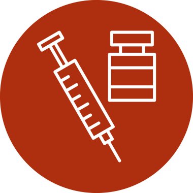 Şırınga ve tıbbi simge, vektör illüstrasyonu