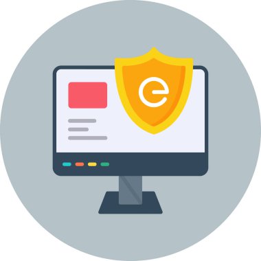 bilgisayar güvenlik düz simgesi