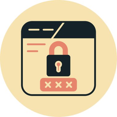 mobil parola simgesi, vektör illüstrasyonu beyaz arkaplanda izole edildi