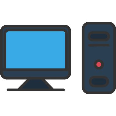 Bilgisayar simgesi beyaz arkaplanda izole edildi. Bilgisayar simgesi. bilgisayar görüntüleme vektörü