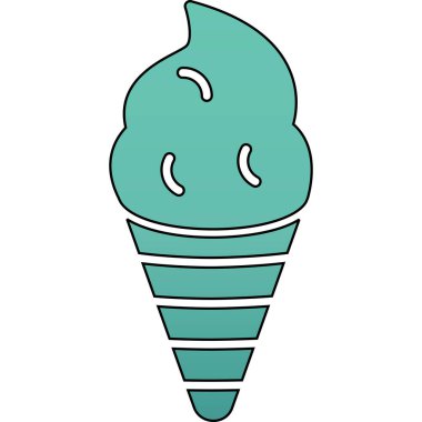 Dondurma simgesi. Dondurma vektör simgesi web için anahat çizimi