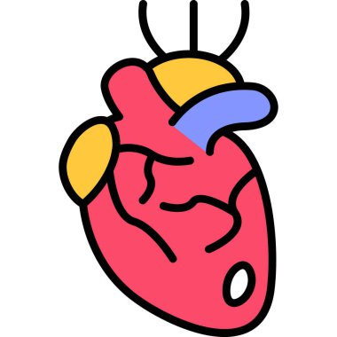 Kalp hastalığı ikonu. kalp krizi vektör simgesinin ana hatlarını izole et