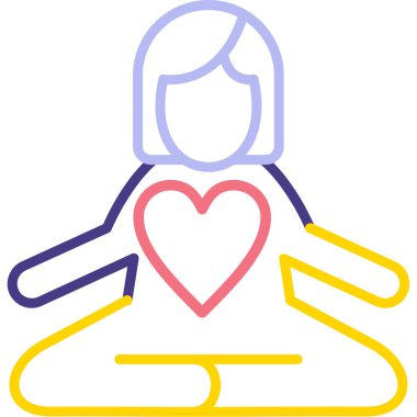 Meditasyon. Web simgesi basit illüstrasyon