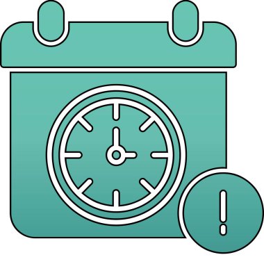 Alarm saat simgesi. Ana alarm saat vektör rengi düz izole