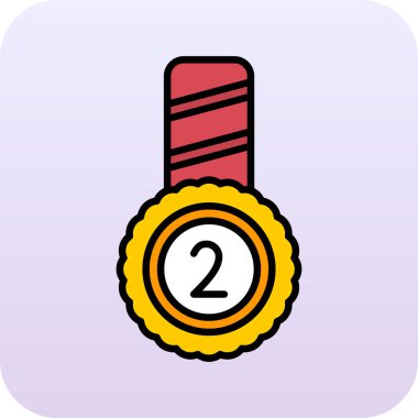 Kurdeleli madalya. vektör simgesi tasarımı