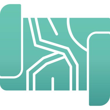 soyut devre kartı teknoloji simgesi, vektör illüstrasyonu, tasarım