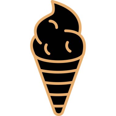 Dondurma simgesi. Dondurma vektör simgesi web için basit örnek