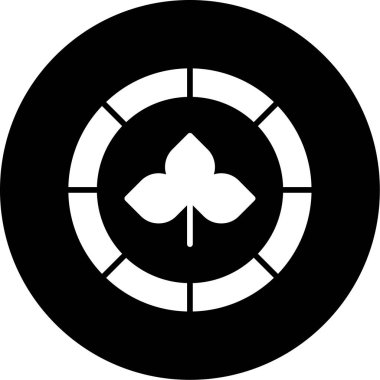 kumarhane oyun çipi simgesi ana hat biçiminde