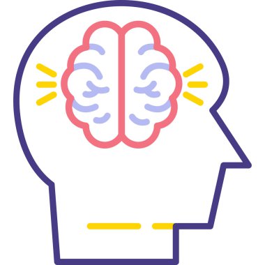 Beyin. Web simgesi basit illüstrasyon