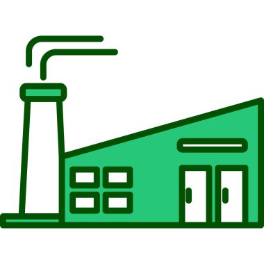 Fabrika simgesi, vektör illüstrasyonu