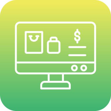 Benzersiz çevrimiçi alışveriş hattı vektör simgesi