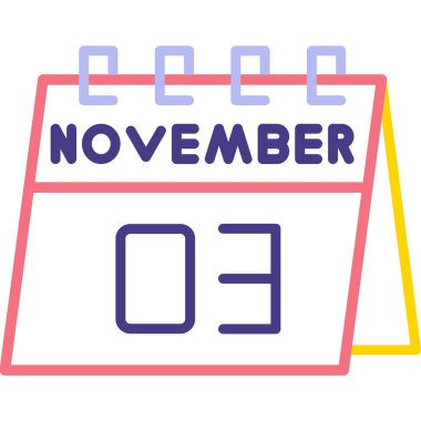 Kasım 20 Takvim simgesi tasarımı, vektör illüstrasyonu