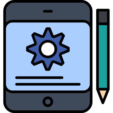 Akıllı telefon simgesi. Web için mobil vektör simgelerinin basit çizimi