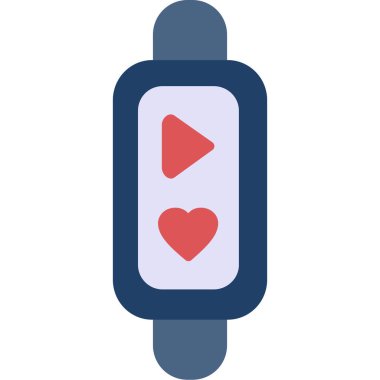 kalp saati simgesi, vektör illüstrasyonu