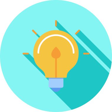 düz biçimli ampul yaratıcı fikir simgesi