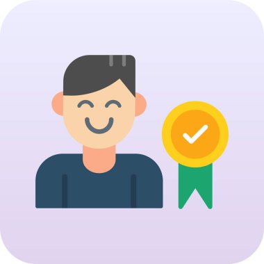 Madalya şeklinde bir adamın vektör illüstrasyonu