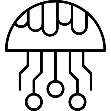 Outline biçiminde bulut veri sunucusu simgesi