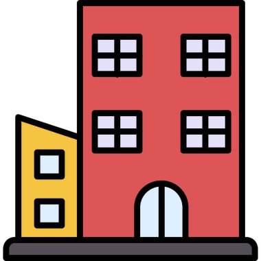 apartman binası simgesi dosya ana hatları biçiminde