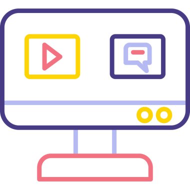 video. Web simgesi basit illüstrasyon