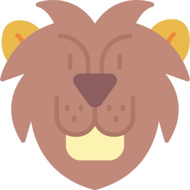 Aslan simgesi, vektör illüstrasyonu. düz dizayn