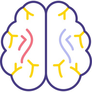 beyin ikonu vektör illüstrasyonu