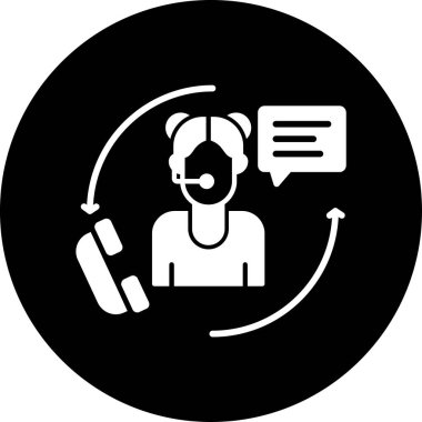 Müşteri hizmeti simgesi, vektör illüstrasyonu