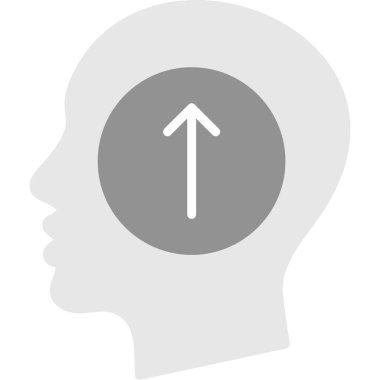 Beyin düz yuvarlanmış vektör simgesi