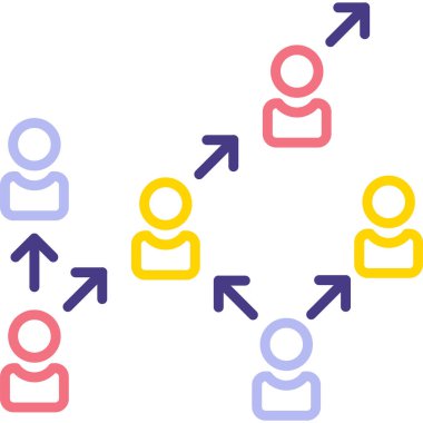 Vektör renk logotunda sosyal ağ simgesi