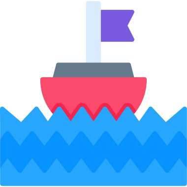 tekne simgesi, vektör çizimi beyaz arkaplanda izole edildi