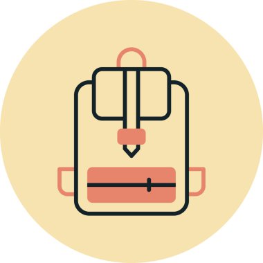 sırt çantası simgesi vektör illüstrasyonu